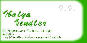 ibolya vendler business card